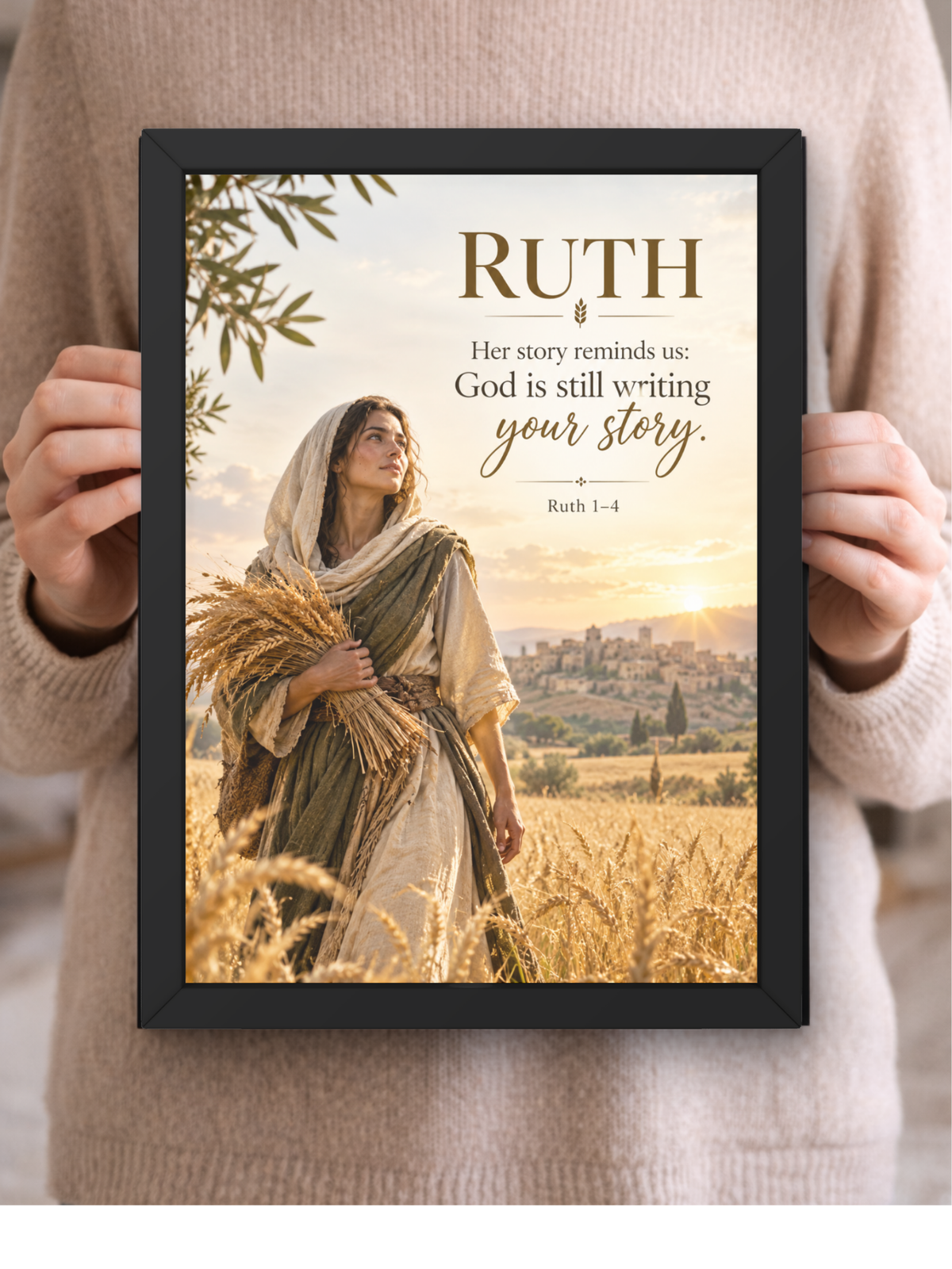 Ruth Bible Story Wall Frame | “God Is Still Writing Your Story” Christian Wall Art | Inspirational Scripture Decor for Home, Bedroom & Prayer Room | Ruth 1-4 | A4 Premium Religious Gift