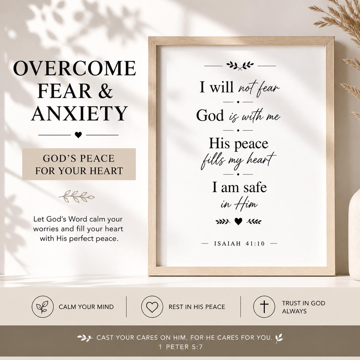 Set of 3 Christian Affirmation Prints, Bible Verse Declarations, Faith Quotes Decor (Instant Download)