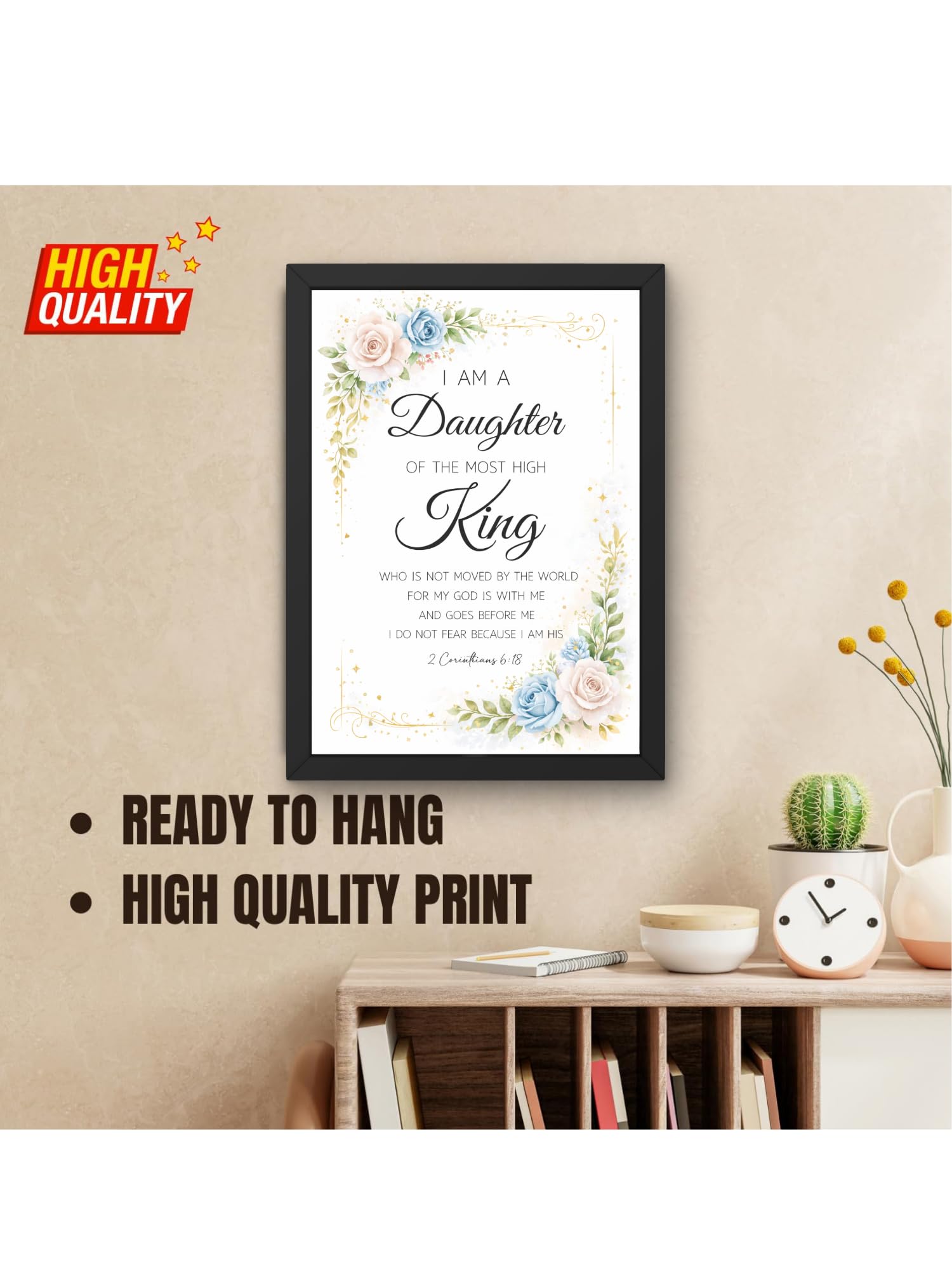 Uryans - Let's Upgrade Together 2 Corriantians 6-18 Bible Verse Wall Frame | Christian Living, Bedroom & Kids Room Decor A4 Size (13.6 x 10.2 inches)