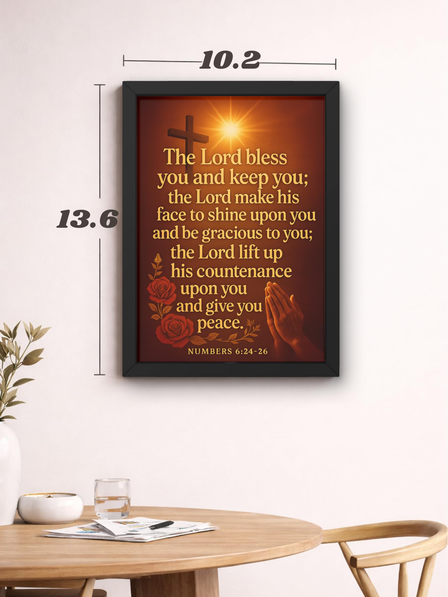 Uryans - Let's Upgrade Together Numbers 6-24-26 Bible Verse Wall Frame | Christian Living, Bedroom & Kids Room Decor A4 Size (13.6 x 10.2 inches)