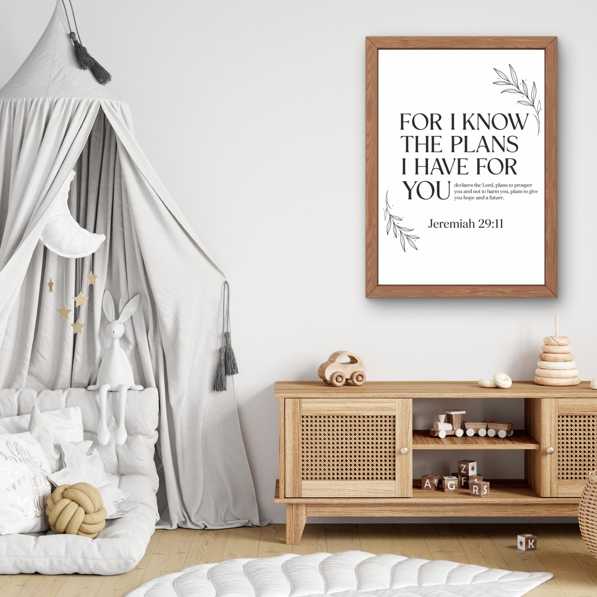 Jeremiah 29:11 Bible Verse Print, Minimalist Scripture Poster (Digital Download)
