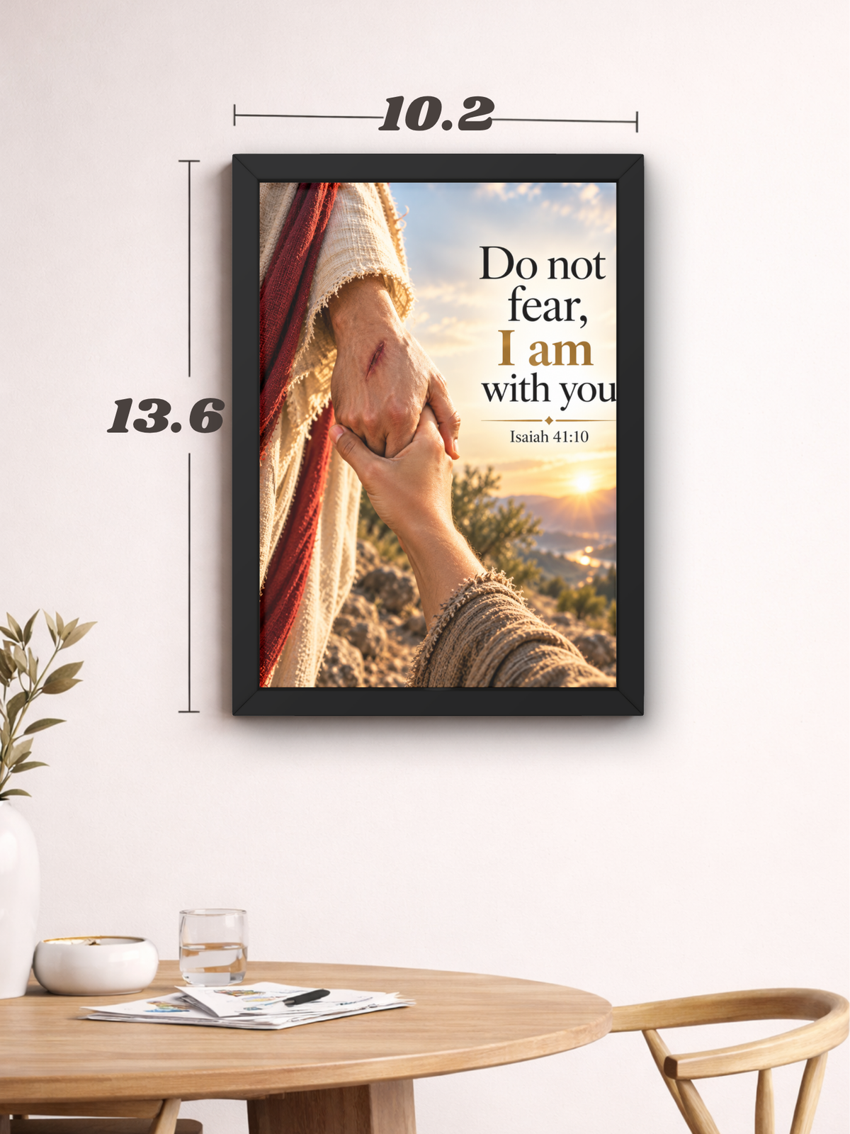 Do Not Fear I Am With You Christian Wall Frame | Isaiah 41:10 Bible Verse Wall Art | Inspirational Faith & Hope Decor | Jesus Christian Home Decor for Bedroom, Prayer Room & Office | Religious Gift | A4 Premium Frame