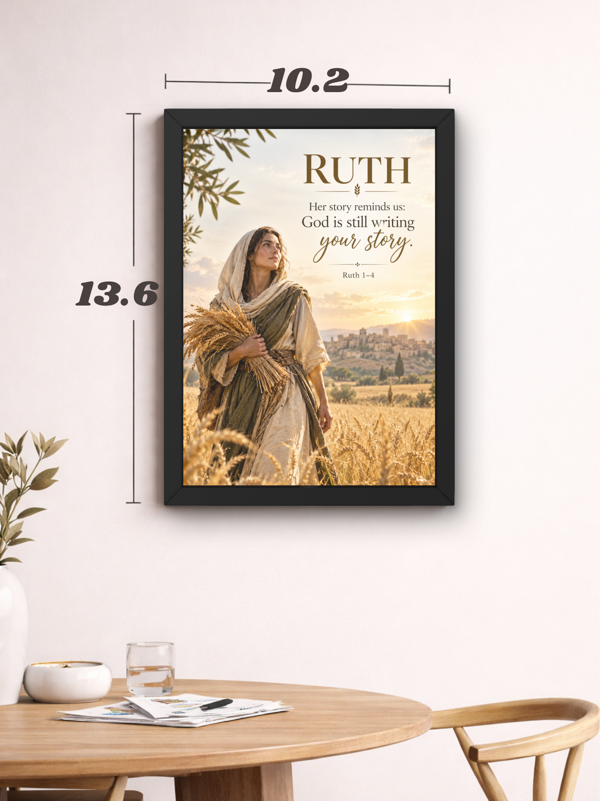Ruth Bible Story Wall Frame | “God Is Still Writing Your Story” Christian Wall Art | Inspirational Scripture Decor for Home, Bedroom & Prayer Room | Ruth 1-4 | A4 Premium Religious Gift