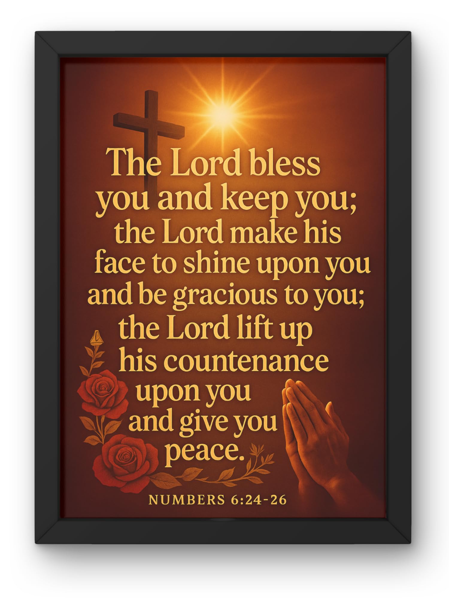 Uryans - Let's Upgrade Together Numbers 6-24-26 Bible Verse Wall Frame | Christian Living, Bedroom & Kids Room Decor A4 Size (13.6 x 10.2 inches)